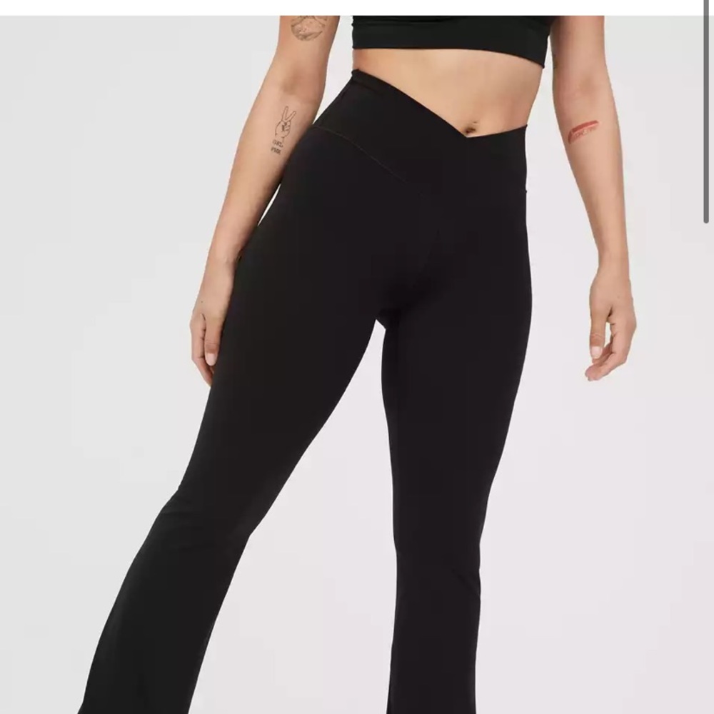 Aerie High Waisted Offline CrissCross Waist Flares